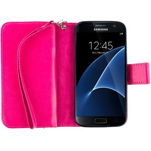 Detachable Hot Pink Wallet Samsung S7 Edge - Bling Cases.com