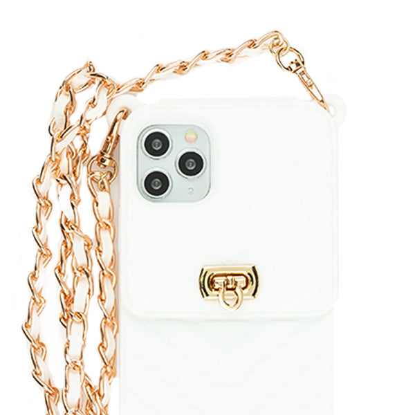CrossBody Silicone Pouch White Iphone 11 Pro Max