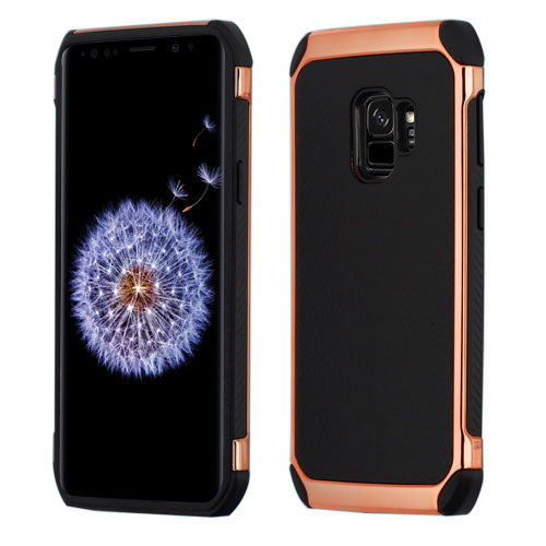 Hybrid Chrome Rose Gold Black Case Samsung S9 - Bling Cases.com