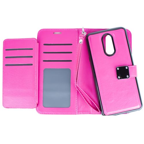 Detachable Wallet Hot Pink Lg Stylo 4 - Bling Cases.com