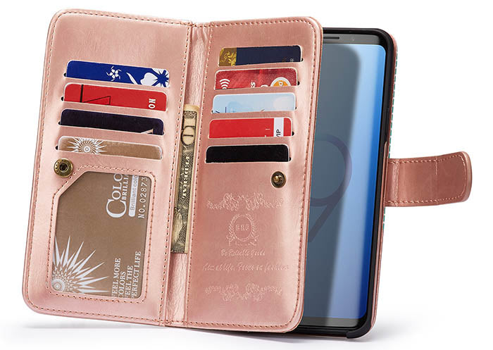 Detachable Rose Gold Wallet Detachable Samsung S9