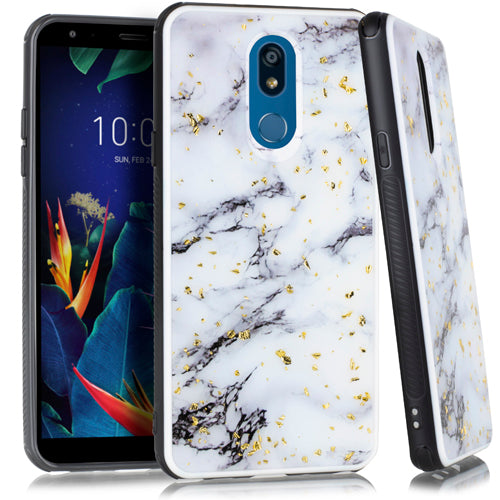 Marble White Flake Case LG K40 - Bling Cases.com