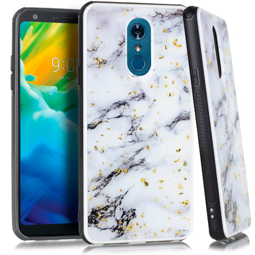 Marble White Flake Case Lg Stylo 4 - Bling Cases.com