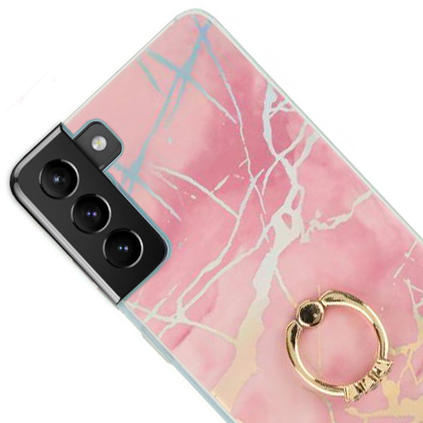 Marble Pink Ring Case Samsung S21