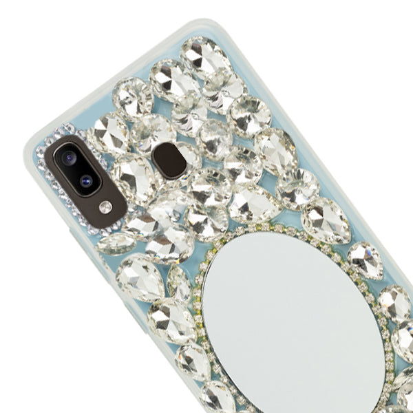 Handmade Bling Mirror Silver Case Samsung A20