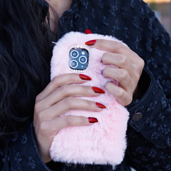 Fur Light Pink Case Samsung S22