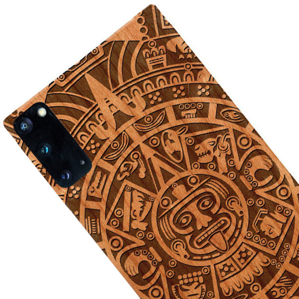 Mayan Calendar Aztec Wood Case Samsung S20