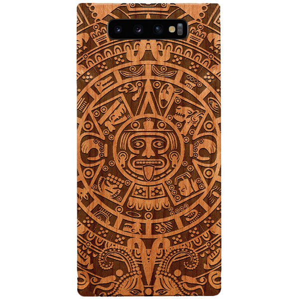 Mayan Calendar Aztec Wood Case Samsung S10 Plus