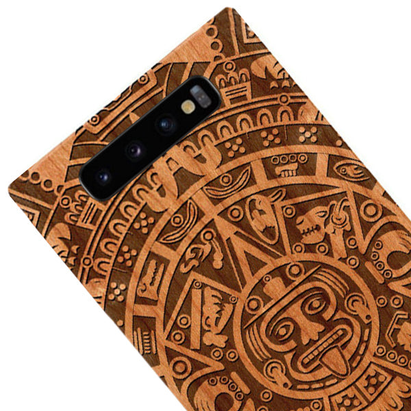 Mayan Calendar Aztec Wood Case Samsung S10 Plus