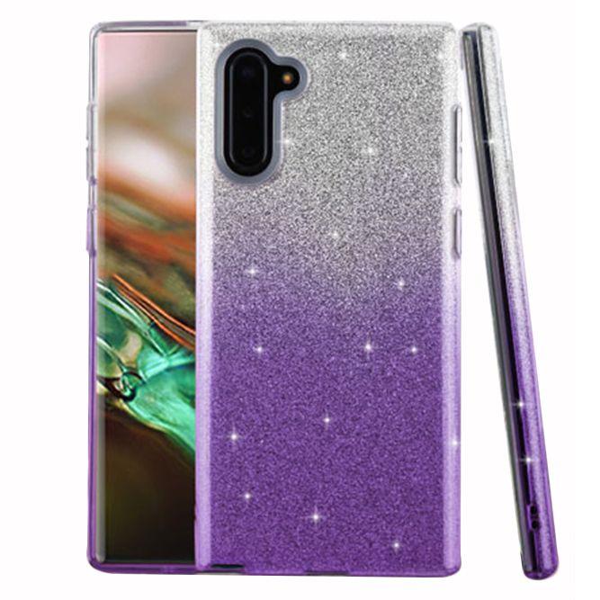 Glitter Purple Silver Case Samsung Note 10 - Bling Cases.com