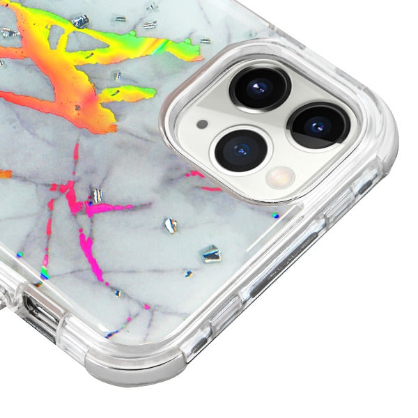 Heavy Duty Marble Silver Iphone 11 Pro Max - Bling Cases.com