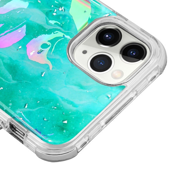 Heavy Duty Marble Aqua Green Iphone 11 Pro - Bling Cases.com