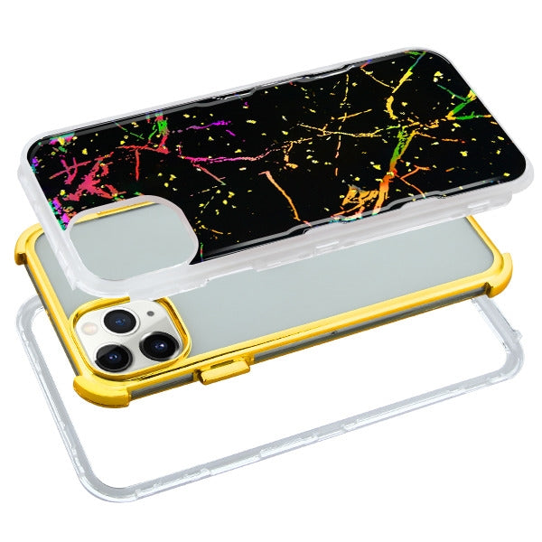 Heavy Duty Marble Black Gold Iphone 11 Pro - Bling Cases.com