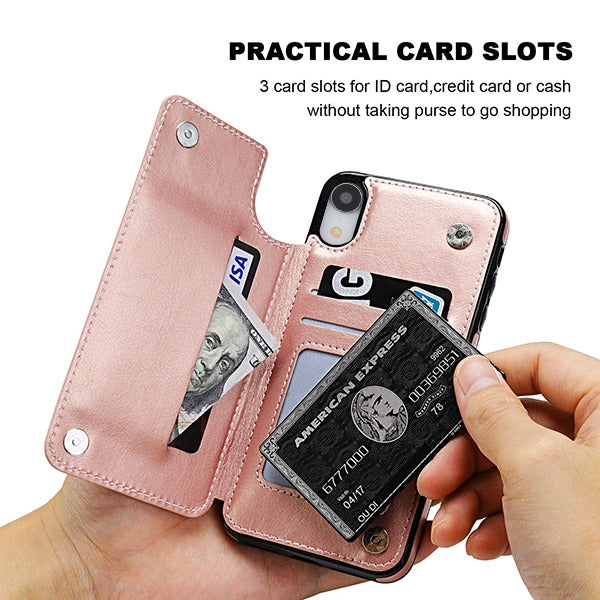 Back Book Card Case Rose Gold Iphone XR - Bling Cases.com