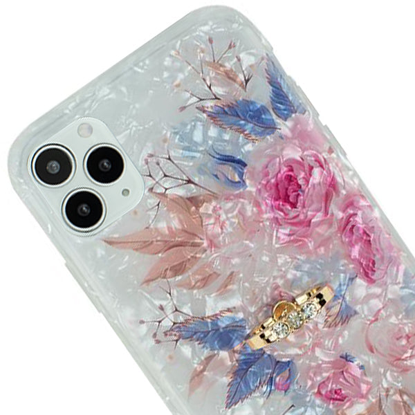 Flowers Pink Blue Ring Skin Iphone 12/12 Pro