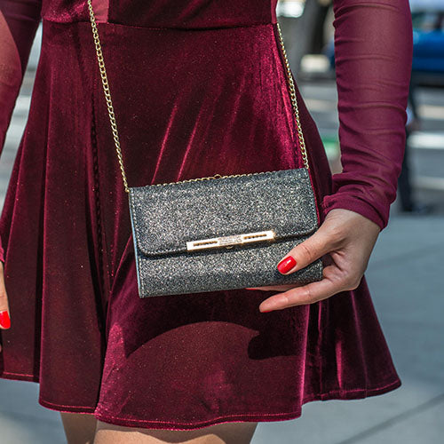 Glitter Detachable Purse Black Samsung S7