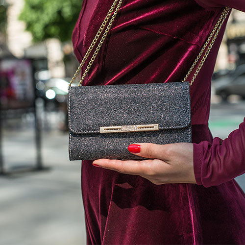 Glitter Detachable Purse Black Samsung S7