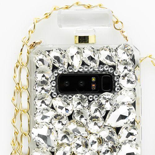 Handmade Silver Stones Bling Bottle Case Note 8 - Bling Cases.com