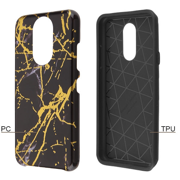 Marble Hybrid Black Gold Case LG K40 - Bling Cases.com