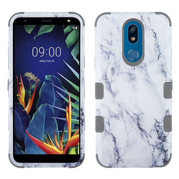 Marble Hybrid White Grey Case LG K40 - Bling Cases.com