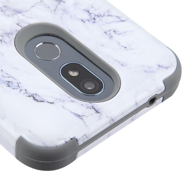 Marble Hybrid White Grey Case LG K40 - Bling Cases.com