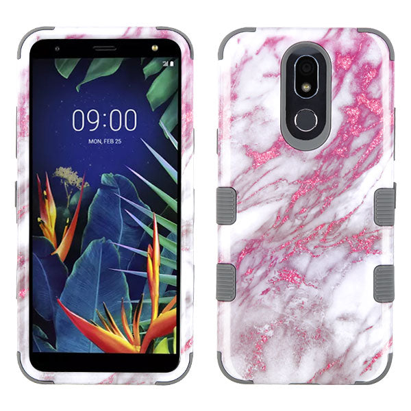 Marble Hybrid Pink Case LG K40 - Bling Cases.com