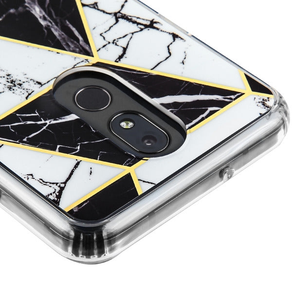 White/Black Marble Stylo 5 - Bling Cases.com