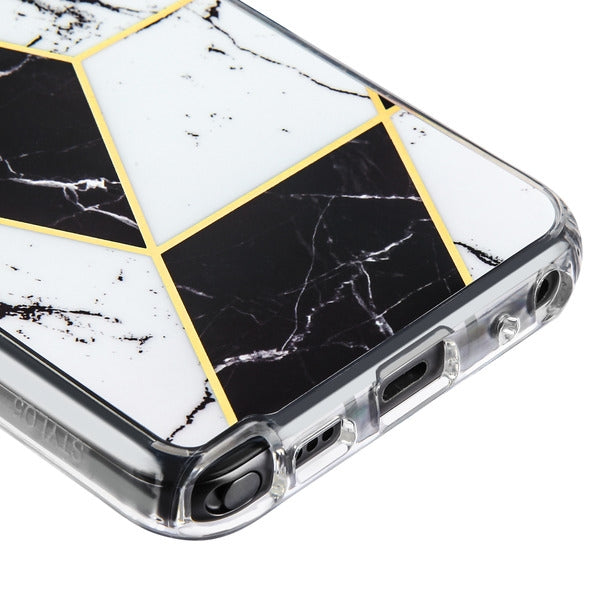 White/Black Marble Stylo 5 - Bling Cases.com