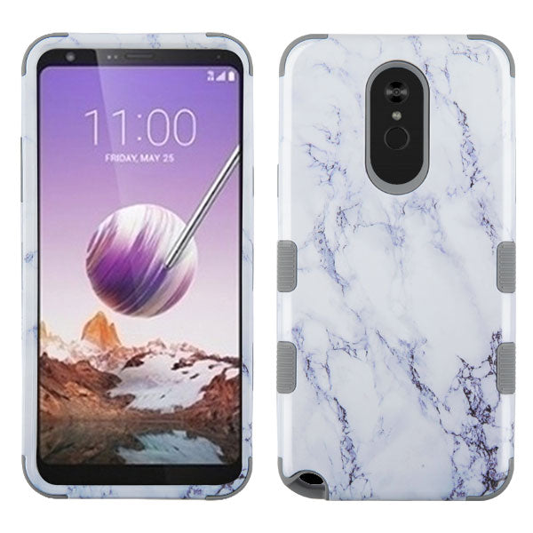 White/Grey Marble Hybrid Stylo 5 - Bling Cases.com