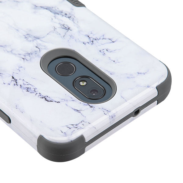 White/Grey Marble Hybrid Stylo 5 - Bling Cases.com