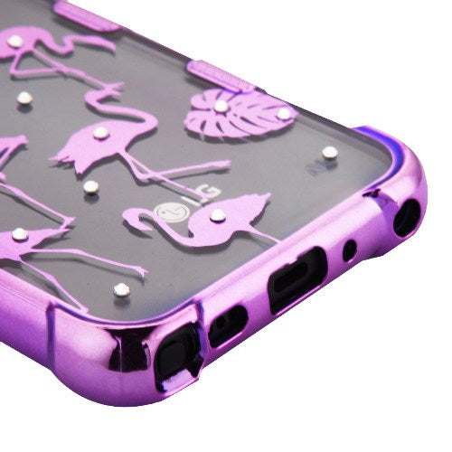 Flamingos Purple Clear Case Lg Stylo 4 - Bling Cases.com