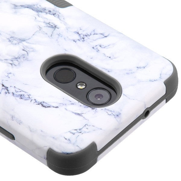 Marble Hybrid White Grey Case Lg Stylo 4 - Bling Cases.com