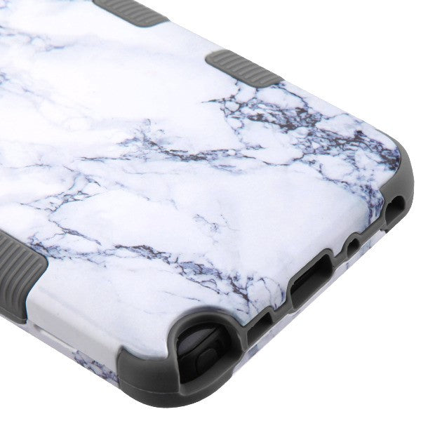 Marble Hybrid White Grey Case Lg Stylo 4 - Bling Cases.com