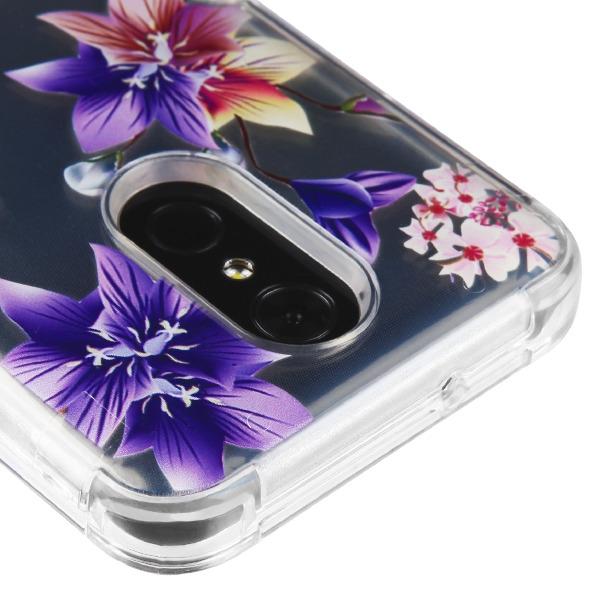 Hybrid Purple Flowers Case Lg Stylo 4 - Bling Cases.com