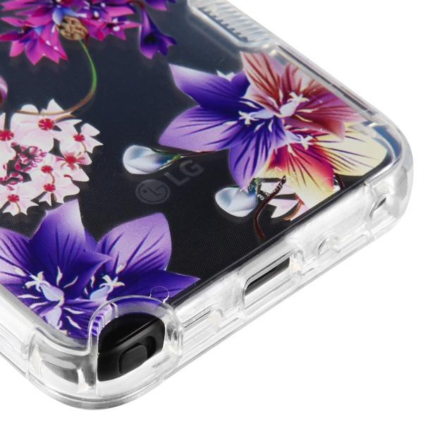 Hybrid Purple Flowers Case Lg Stylo 4 - Bling Cases.com