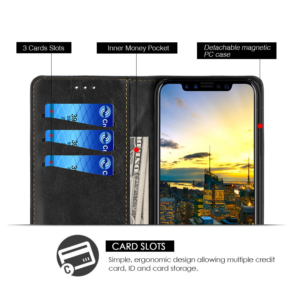 Detachable Wallet Black Iphone XR - Bling Cases.com