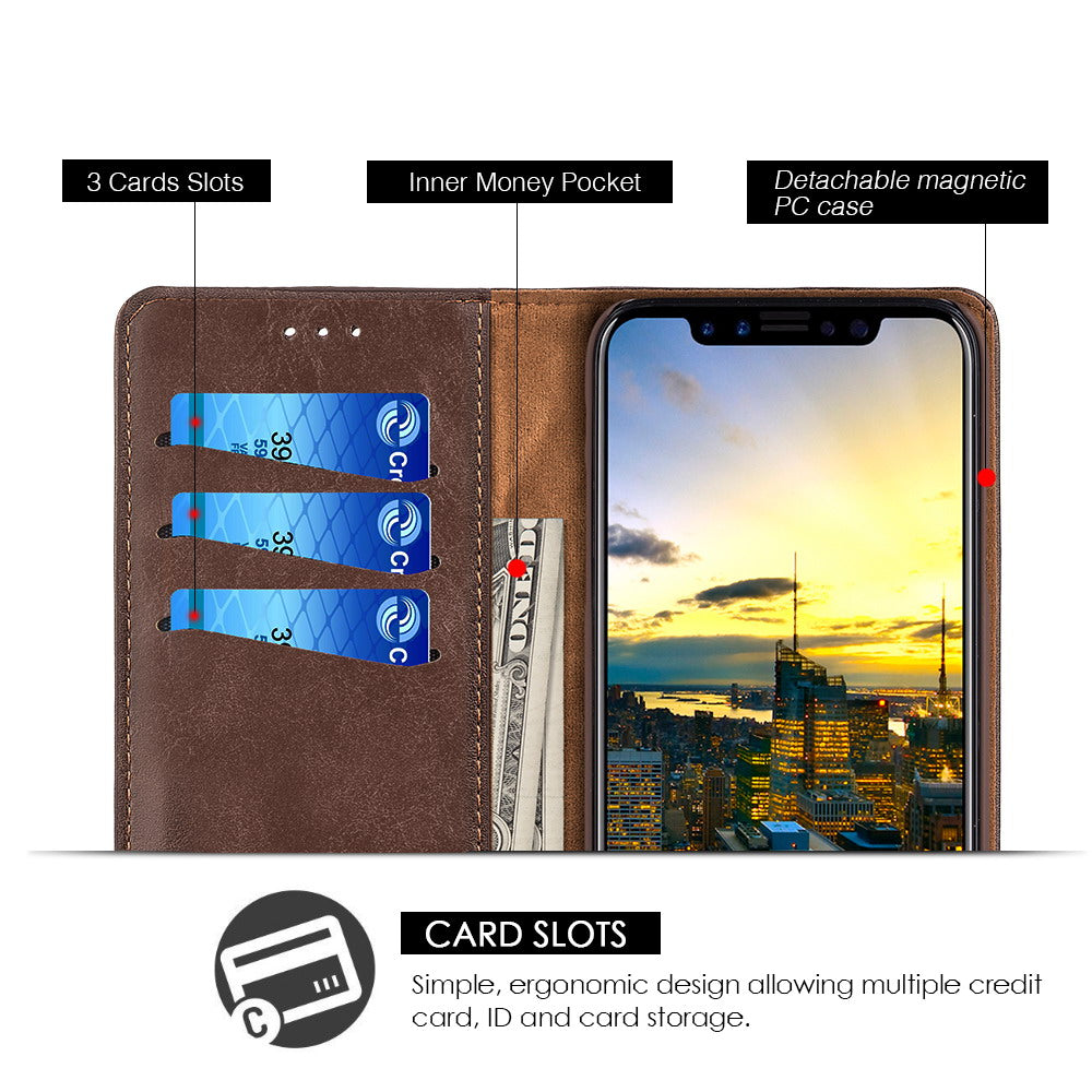 Detachable Wallet Brown Iphone XR - Bling Cases.com