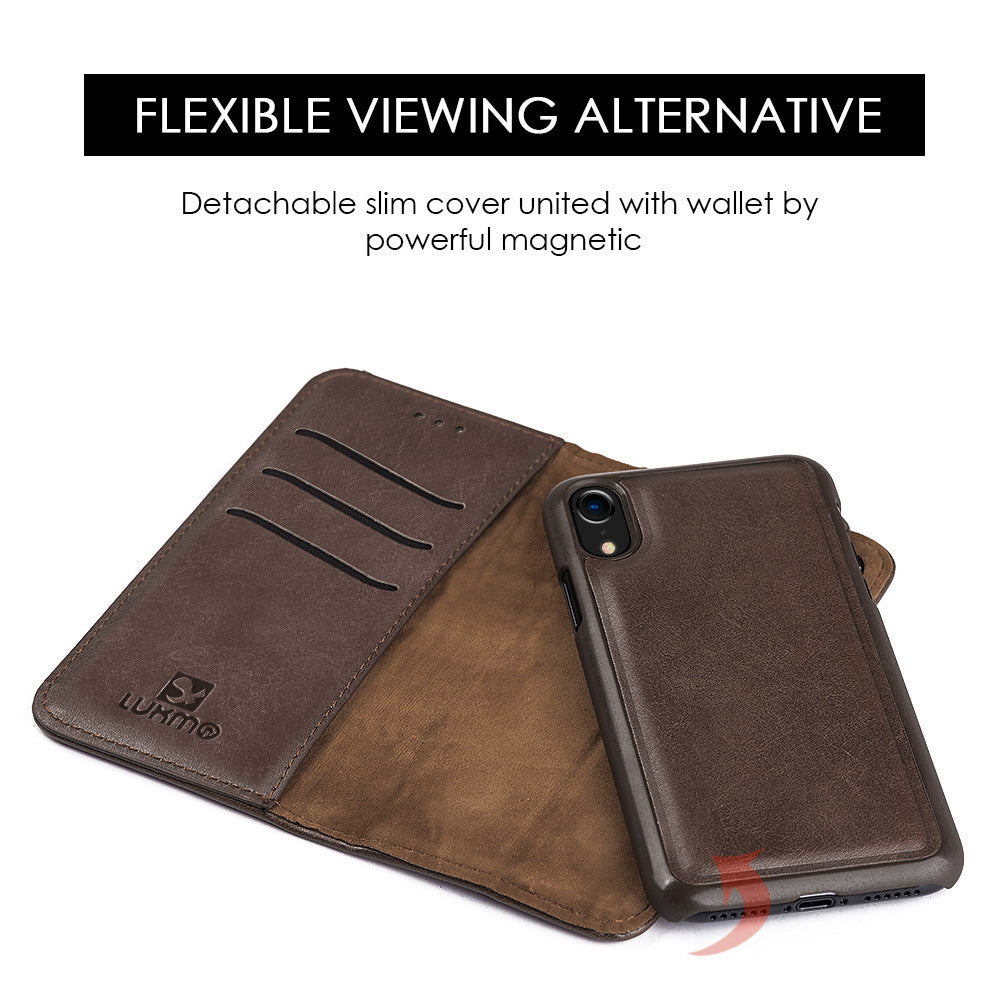 Detachable Wallet Brown Iphone XR - Bling Cases.com