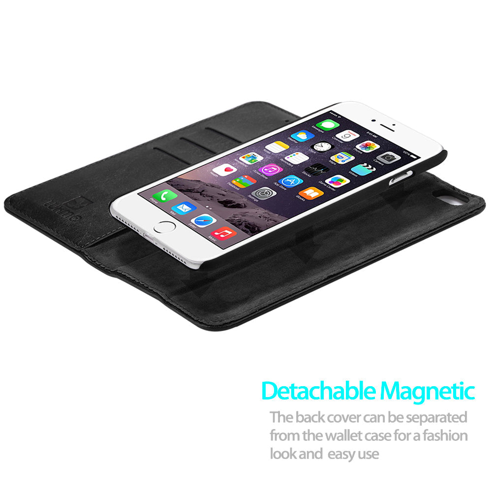 Detachable Wallet Black Iphone 6/7/8 Plus - Bling Cases.com