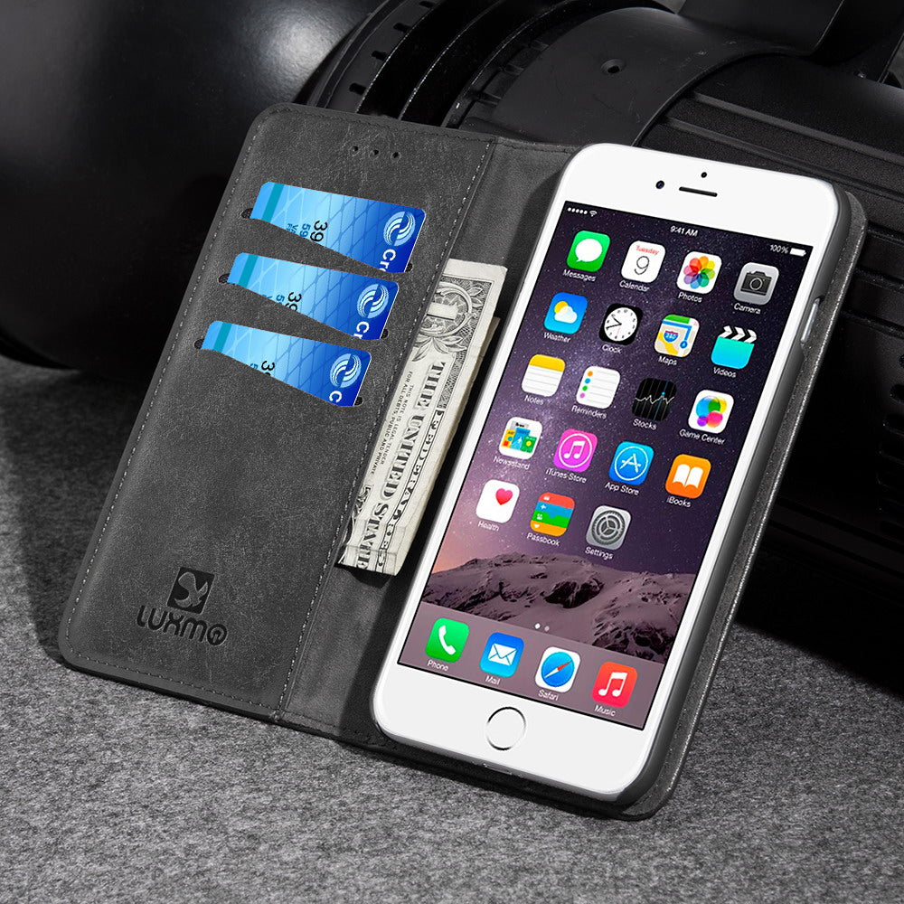 Detachable Wallet Black Iphone 6/7/8 Plus - Bling Cases.com