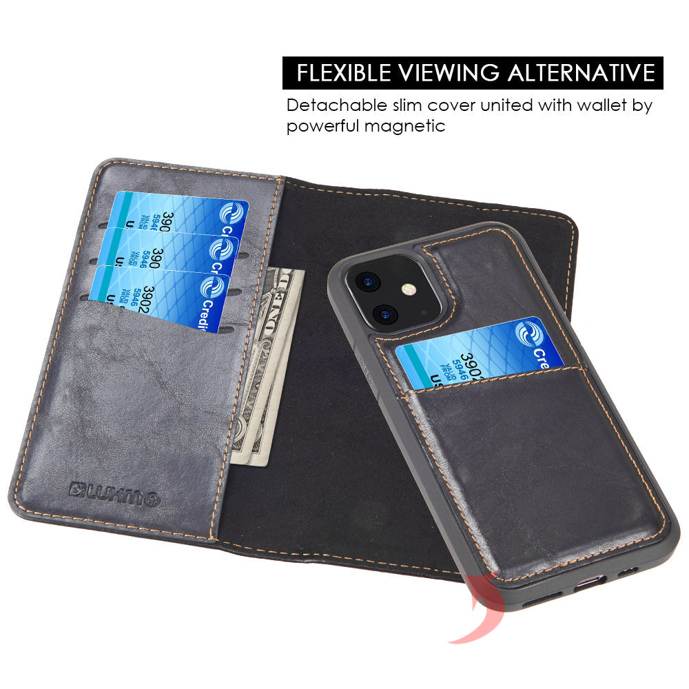 Detachable Wallet Black Iphone 11 - Bling Cases.com