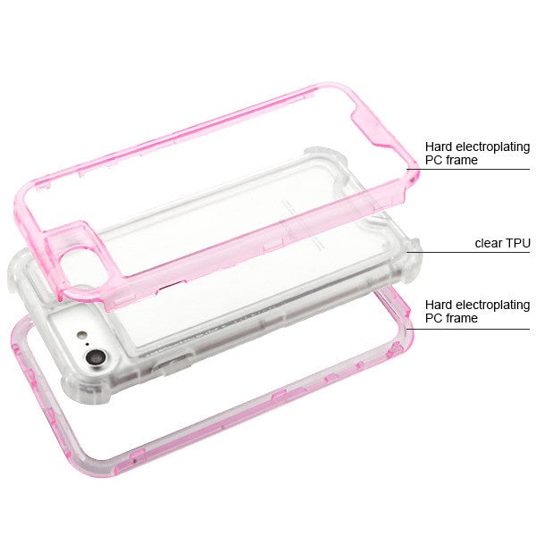 Hybrid Clear Pink Case Iphone 6/7/8 - Bling Cases.com