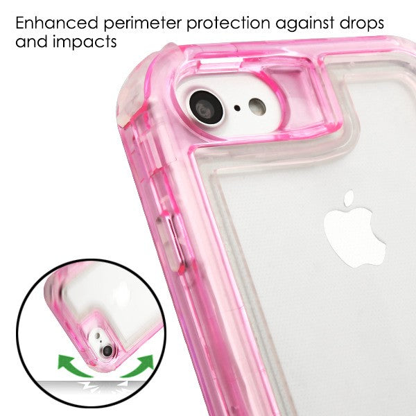 Hybrid Clear Pink Case Iphone 6/7/8 - Bling Cases.com