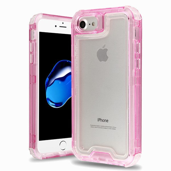 Hybrid Clear Pink Case Iphone 6/7/8 - Bling Cases.com