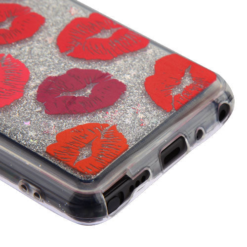 Red Lips Liquid Case Lg Stylo 4 - Bling Cases.com