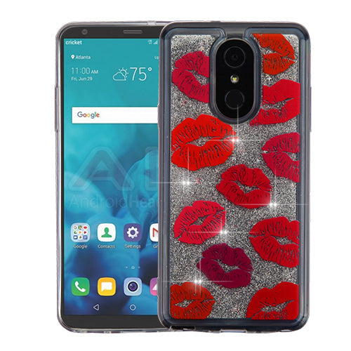 Red Lips Liquid Case Lg Stylo 4 - Bling Cases.com