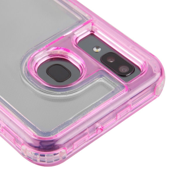 Hybrid Clear Pink Case Samsung A20/A50 - Bling Cases.com