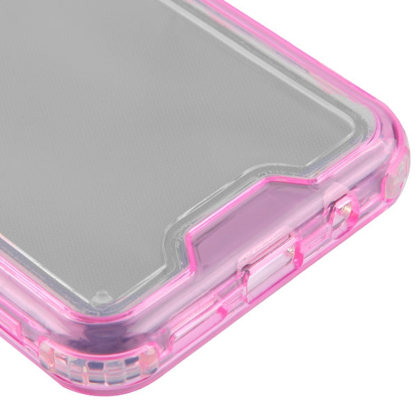 Hybrid Clear Pink Case Samsung A20/A50 - Bling Cases.com