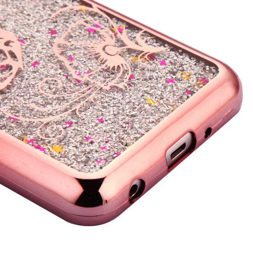 Liquid Butterflies Rose Gold Case J7 2018 - Bling Cases.com