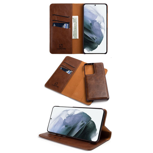 Detachable Wallet Brown Samsung S21 Ultra